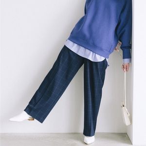 Wide leg Windowpane Trousers NWOT